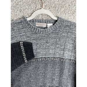 Norm Thompson Vintage Sweater Men's Large Knit Wool Blend Grandpacore Italy‎